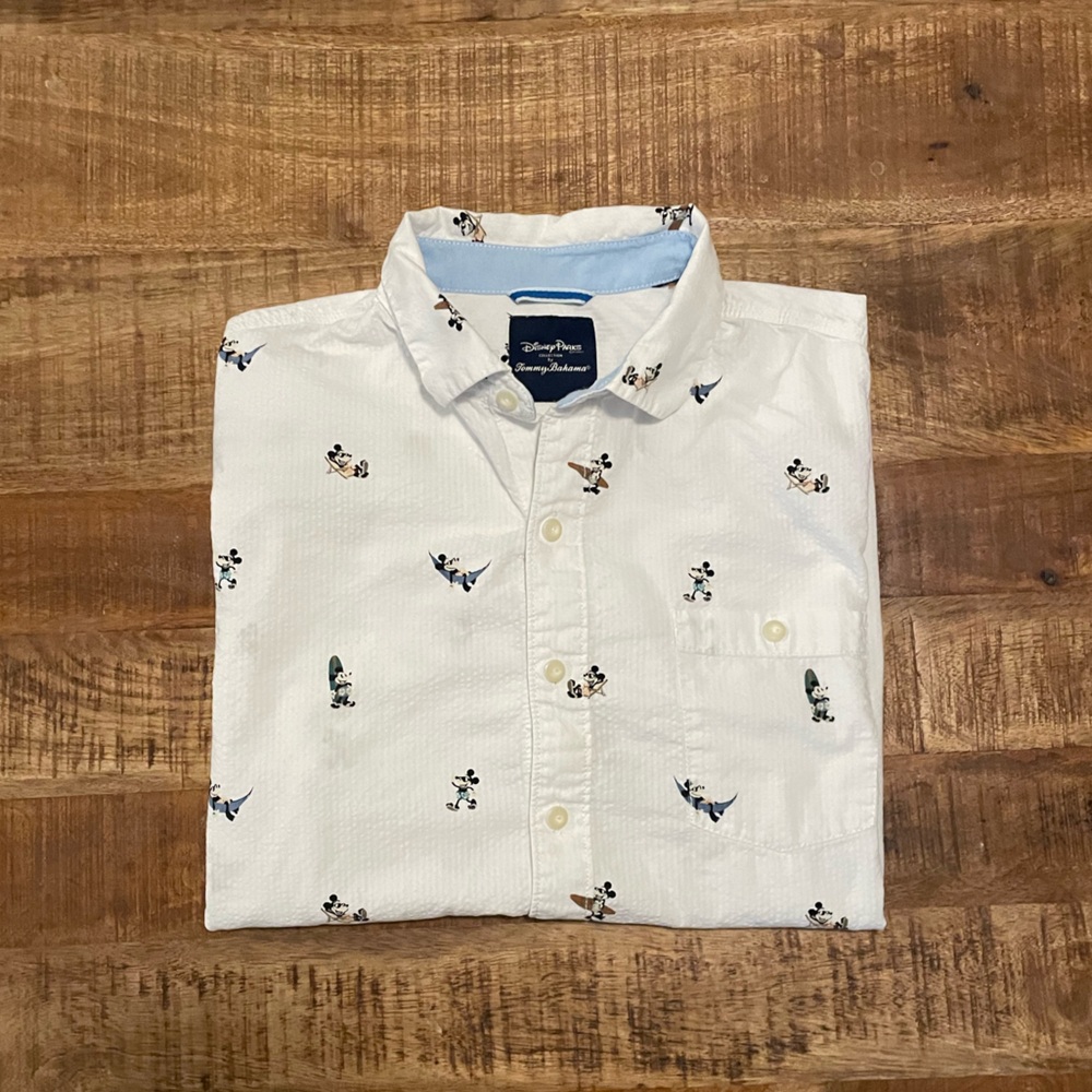 Tommy Bahama Disney Parks Mickey Mouse Vacation Button Up Shirt